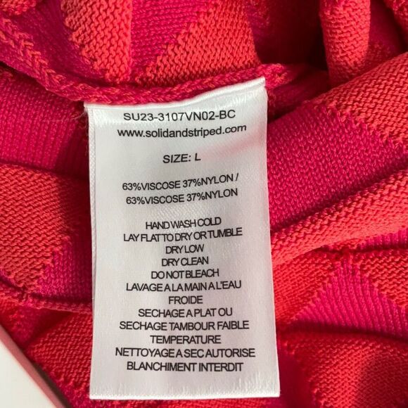 NWT Solid & Striped Berry Coral The Kianna Texture Geo Cutout Midi Dress Large - Picture 4 of 8